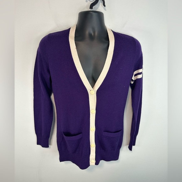 Rugby Ralph Lauren Sweaters - Vintage Ralph Lauren Rugby Cardigan Sweater Merino Wool Purple Size Medium